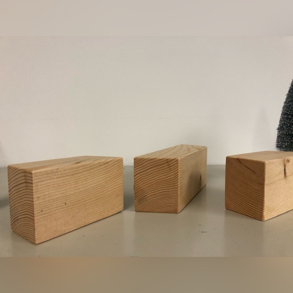 Salvaged Hemlock Wood Plant Holders, Repurposed, 3 pcs set, stainless steel - Picture 4 of 4